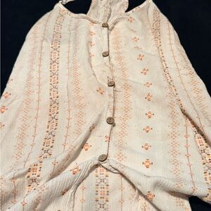 BE COOL Cream and Orange Patterned Top